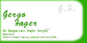 gergo hager business card